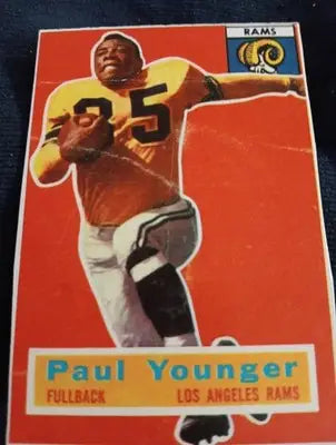 1956 Topps - Tank Younger #18 Called Paul on Card. Trimmed. Creases. PR-GD - Football Card Single
