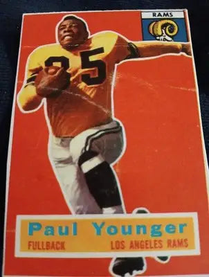 1956 Topps - Tank Younger #18 Called Paul on Card. Trimmed. Creases. PR-GD - Football Card Single