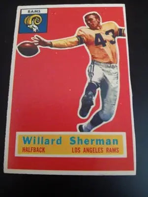 1956 Topps - Will Sherman #66 (RC). LA Rams. EX+ - NRMT - Football Card Single