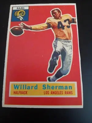 1956 Topps - Will Sherman #66 (RC). LA Rams. EX+ - NRMT - Football Card Single