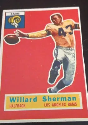 1956 Topps - Will Sherman #66 (RC). LA Rams. EX+ - NRMT - Football Card Single