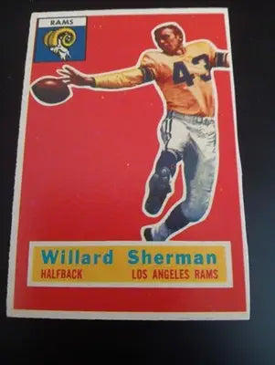 1956 Topps - Will Sherman #66 (RC). LA Rams. EX+ - NRMT - Football Card Single