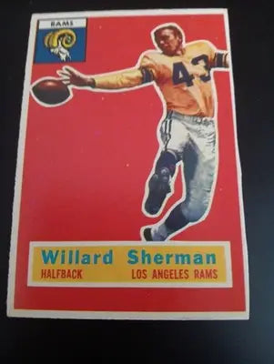 1956 Topps - Will Sherman #66 (RC). LA Rams. EX+ - NRMT - Football Card Single