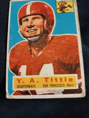 1956 Topps - Y.A. Tittle #86. San Francisco 49ers. Overall wear. VG - VG+ - Football Card Single