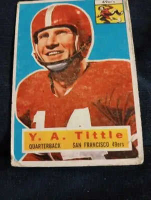 1956 Topps - Y.A. Tittle #86. San Francisco 49ers. Overall wear. VG - VG+ - Football Card Single