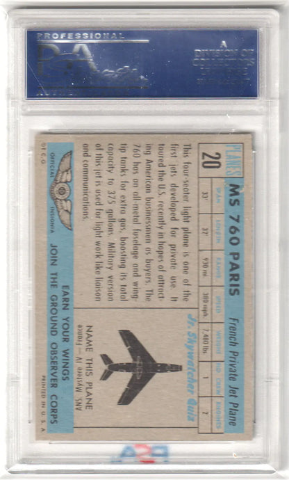 Vintage 1957 Planes Red Back Blue Back MS 760 Paris trading card PSA 7