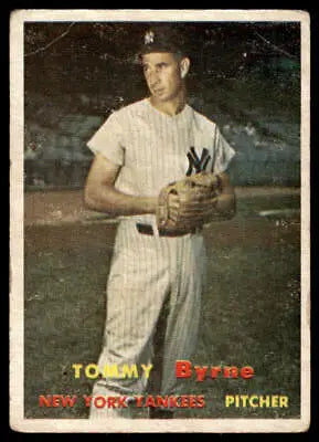 1957 Topps #108 Tommy Byrne Baseball Card featuring the York Yankees pitcher