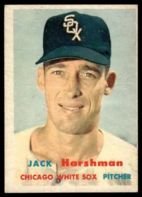Vintage baseball card of Jack Harshman from the Chicago White Sox, 1957 Topps #152