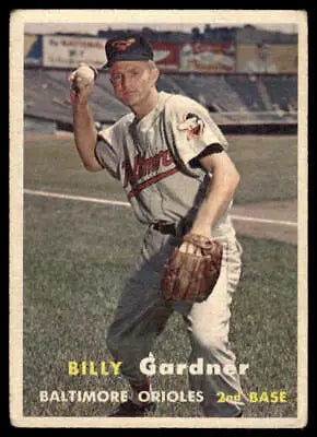 Vintage 1957 Topps #17 Billy Gardner baseball card showcasing classic design and history