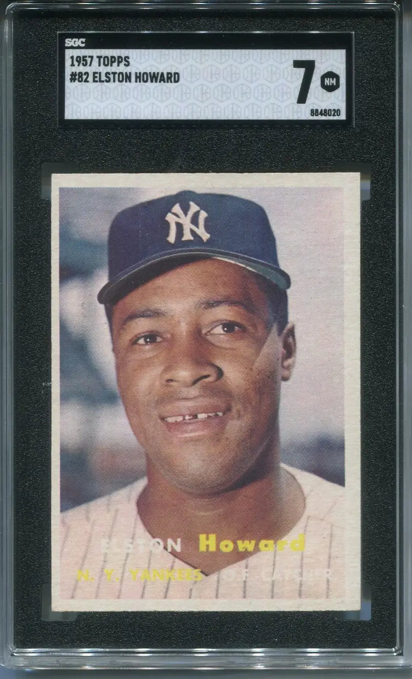 1957 Topps #82 Elston Howard SGC 7 New York Yankees Catcher NMT - Baseball Card Single