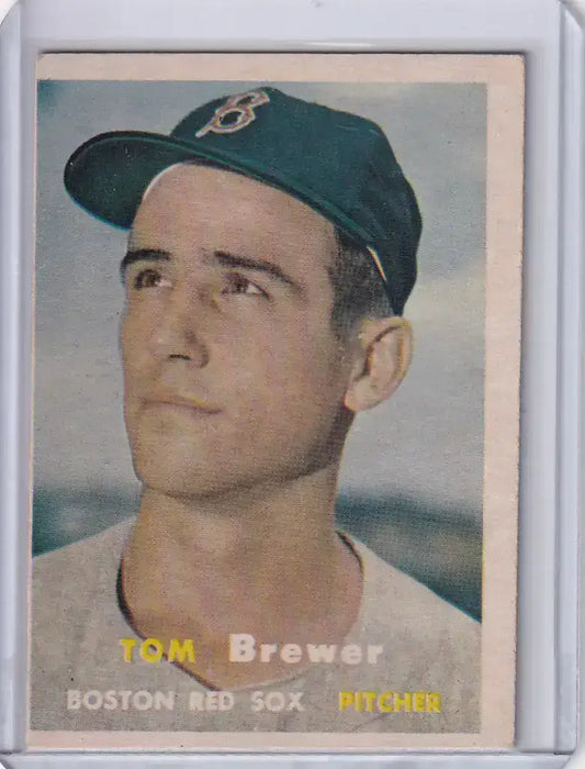 1957 Topps Baseball #112 Tom Brewer - Boston Red Sox - Baseball Card Single