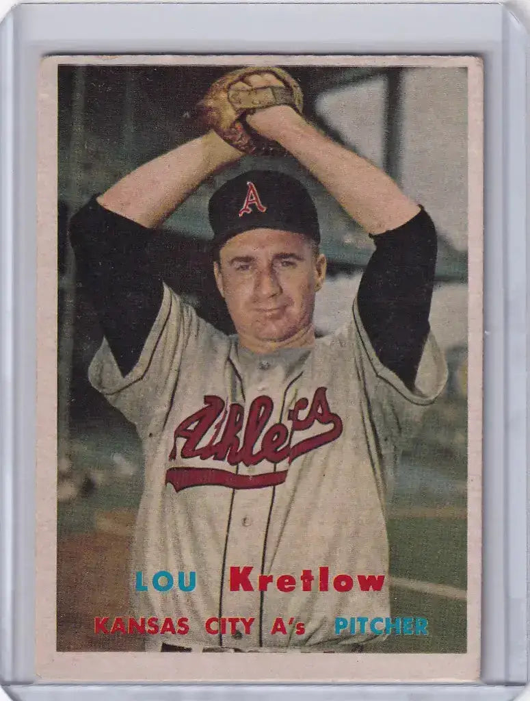 1957 Topps Baseball #139 Lou Kretlow - Kansas City Athletics