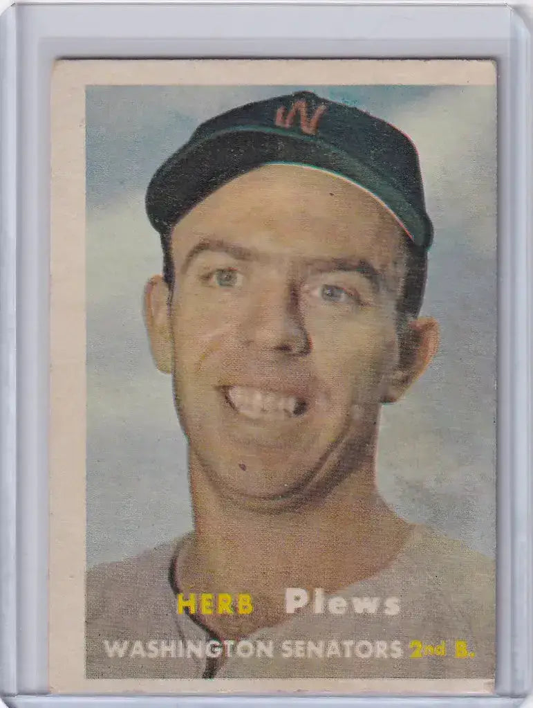 1957 Topps Baseball #169 Herb Plews - Washington Senators RC