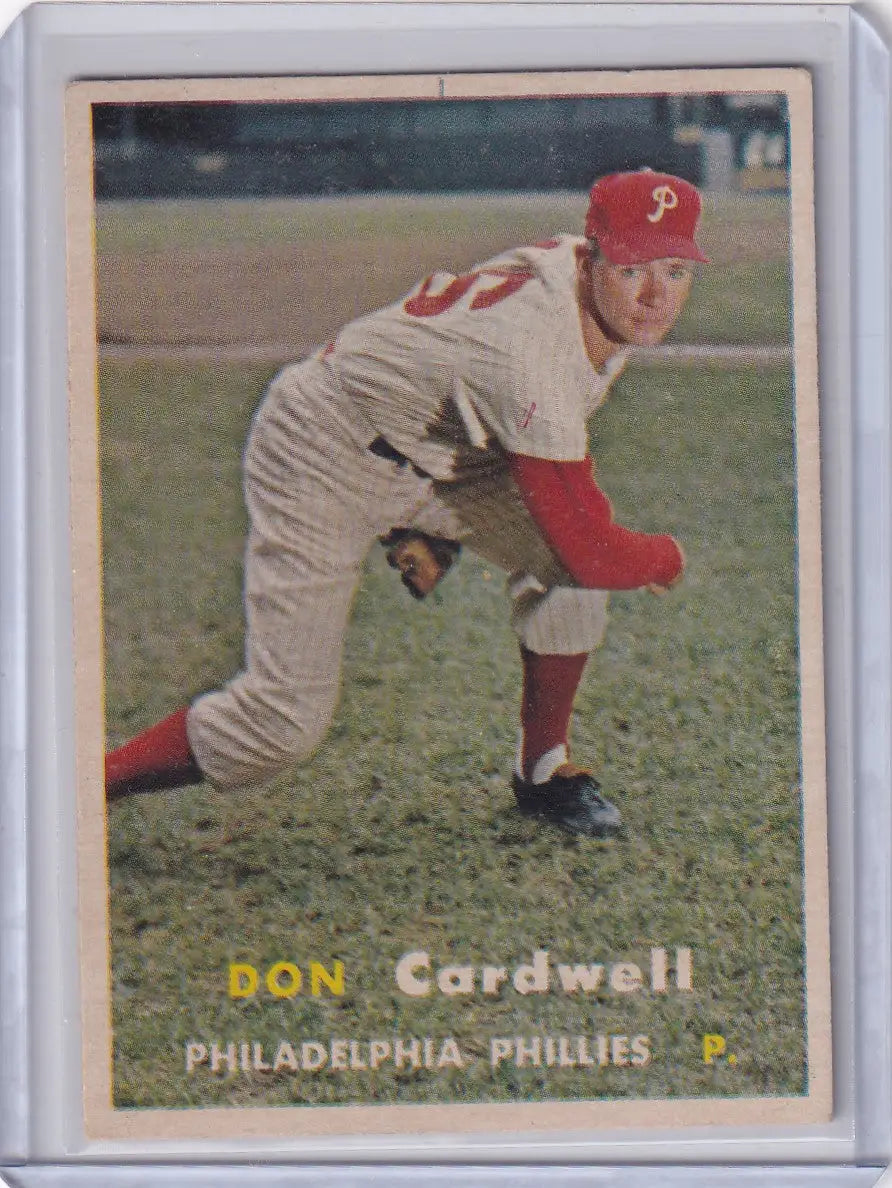 Vintage Topps Baseball card of Don Cardwell with the Philadelphia Phillies team