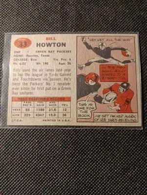 1957 Topps - Billy Howton #33. Green Bay Packers. EX - Football Card Single