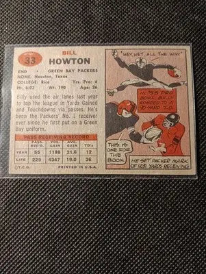 1957 Topps - Billy Howton #33. Green Bay Packers. EX - Football Card Single