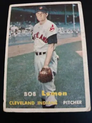 1957 Topps - Bob Lemon #120. Cleveland Indians. VG