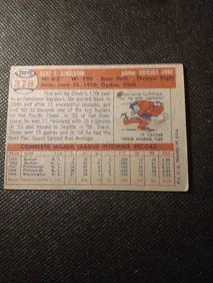 1957 Topps - Elmer Singleton #378. Chicago Cubs. VG+ - EX - Baseball Card Single