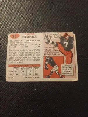1957 Topps - George Blanda #31. Chicago Bears. GD-VG visible wear - Football Card Single