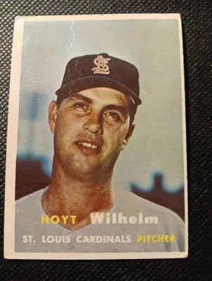 1957 Topps - Hoyt Wilhelm #203. SL Cardinals. Light crease. VG+ - Baseball Card Single