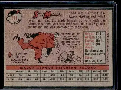 1958 Topps #111 Stu Miller - Baseball Card Single