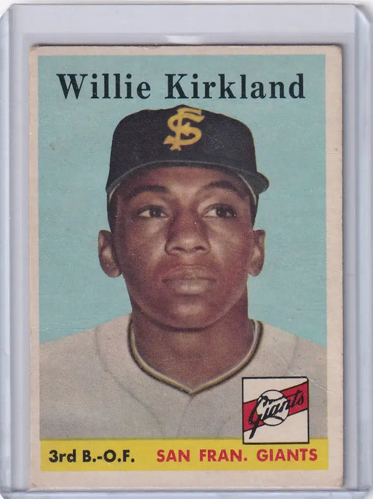 1958 Topps #128 Willie Kirkland - San Francisco Giants RC - Baseball Card Single
