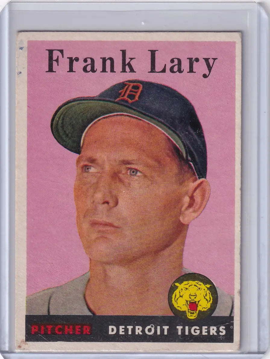 Vintage 1958 Topps Frank Lary Detroit Tigers baseball card for collectors