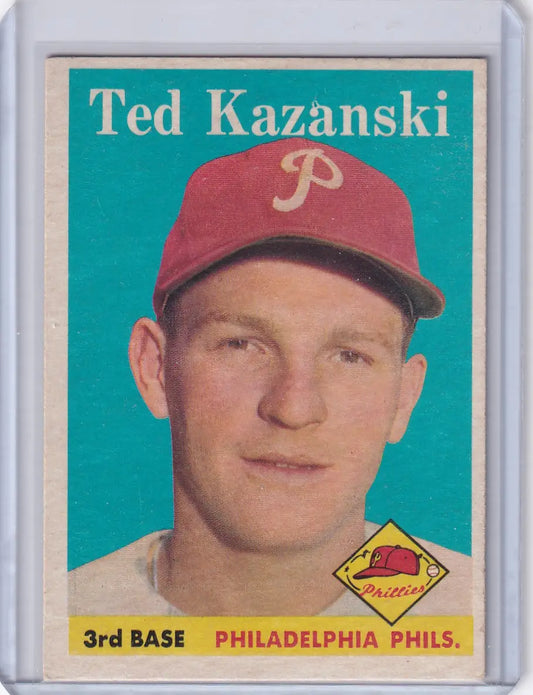 1958 Topps #36 Ted Kazanski - Philadelphia Phillies - Baseball Card Single