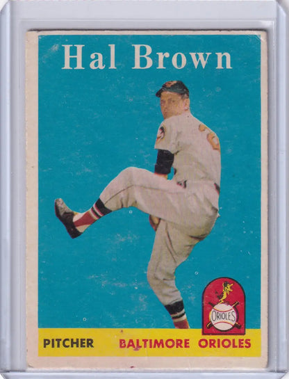 Hal Brown 1958 Topps #381 Trading Card featuring Baltimore Orioles player
