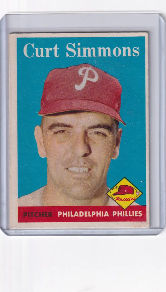 1958 Topps #404 Curt Simmons - Philadelphia Phillies - Baseball Card Single