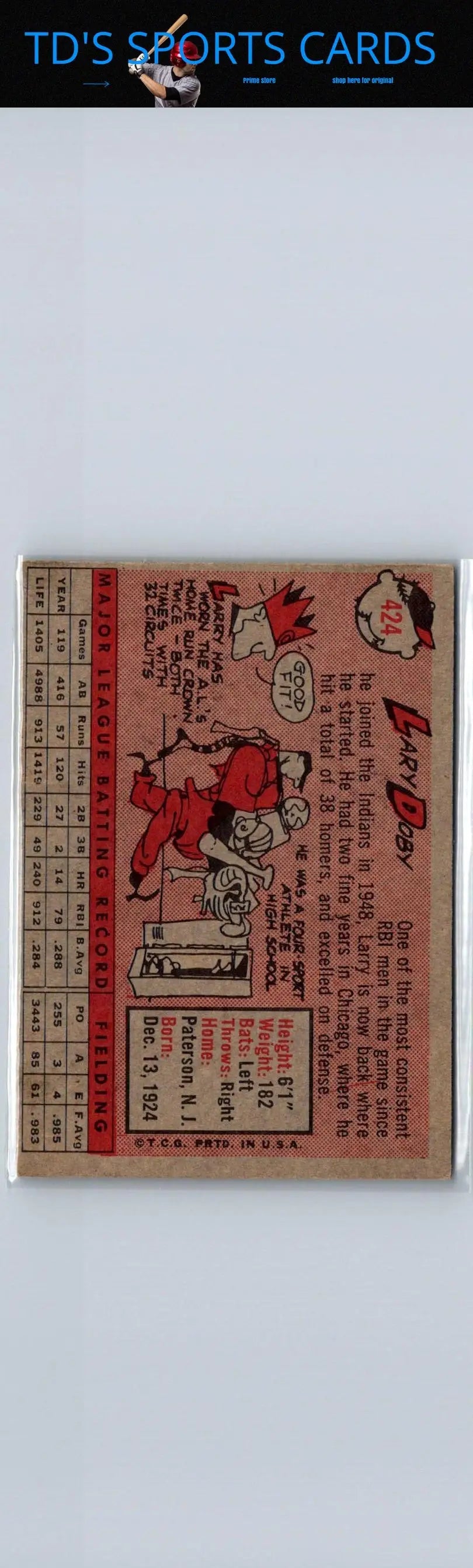 Vintage Baseball Card of Larry Doby from the 1958 Topps Trading Cards Collection