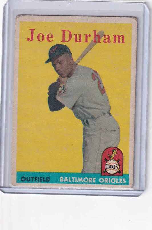 Joe Durham Baseball Card from 1958 Topps Baltimore Orioles Trading Cards RC