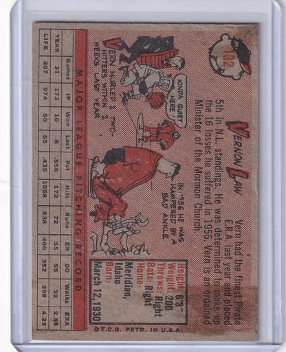 Vintage Pittsburgh Pirates trading card with cartoon illustrations and red-black stats