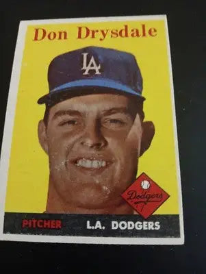 1958 Topps - Don Drysdale #25. LA Dodgers. EX+ - Baseball Card Single