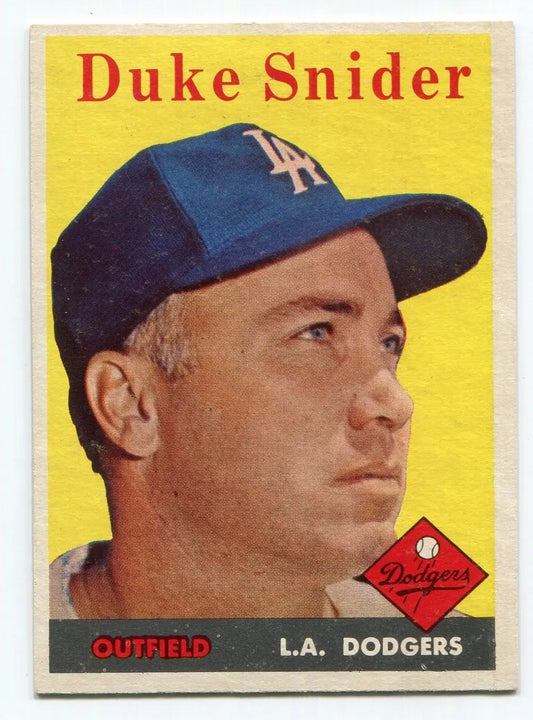 1958 Topps - Duke Snider #88 Los Angeles Dodgers VG HOF - Baseball Card Single