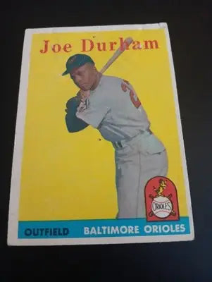 1958 Topps - Joe Durham #96 (RC). Baltimore Orioles. *pinhole. *corner. VG - VG+ - Baseball Card Single