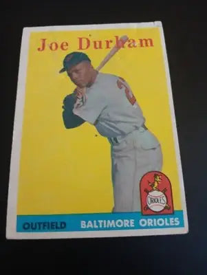 1958 Topps - Joe Durham #96 (RC). Baltimore Orioles. *pinhole. *corner. VG - VG+ - Baseball Card Single