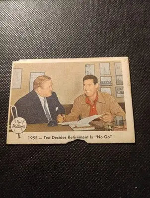 1959 Fleer Ted Williams - w/Joe Cronin #55. Retirement ’No Go.’ Paper loss. VG - Baseball Card Single