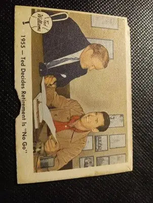 1959 Fleer Ted Williams - w/Joe Cronin #55. Retirement ’No Go.’ Paper loss. VG - Baseball Card Single