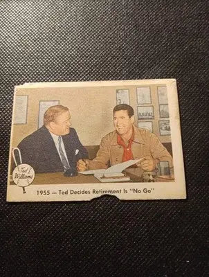 1959 Fleer Ted Williams - w/Joe Cronin #55. Retirement ’No Go.’ Paper loss. VG - Baseball Card Single