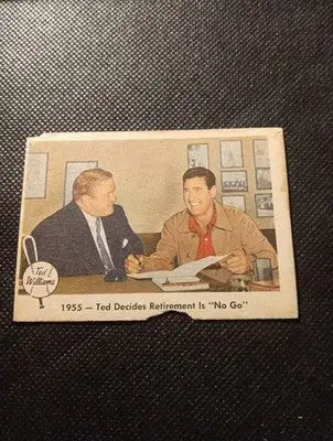 1959 Fleer Ted Williams - w/Joe Cronin #55. Retirement ’No Go.’ Paper loss. VG - Baseball Card Single