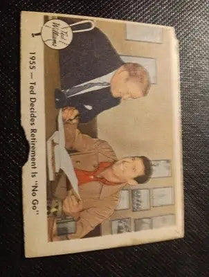 1959 Fleer Ted Williams - w/Joe Cronin #55. Retirement ’No Go.’ Paper loss. VG - Baseball Card Single