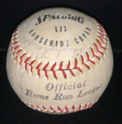 Used Spalding baseball signed by 1959 Los Angeles Dodgers World Series Champions team