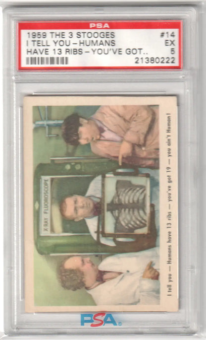 Graded 1959 The 3 Stooges trading card PSA 5 from I Tell You-Humans collection