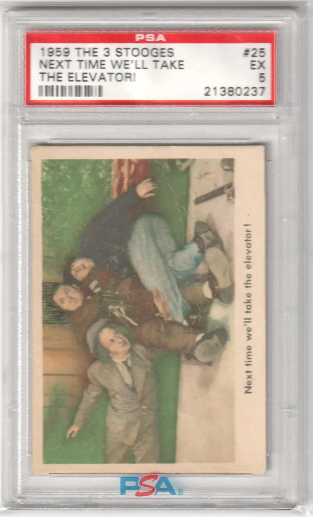 Graded 1969 The Three Stooges trading card PSA 5 for stooges trading collection