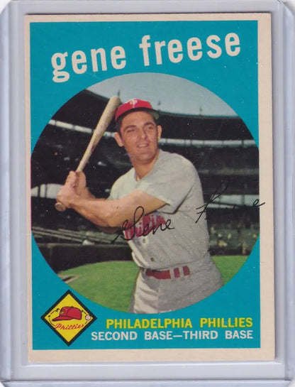 Vintage baseball card of Gene Freese - Philadelphia Phillies in batting stance