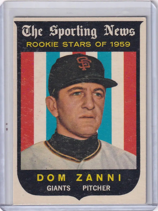 Vintage San Francisco Giants Dom Zanni 1959 Topps Baseball rookie card image