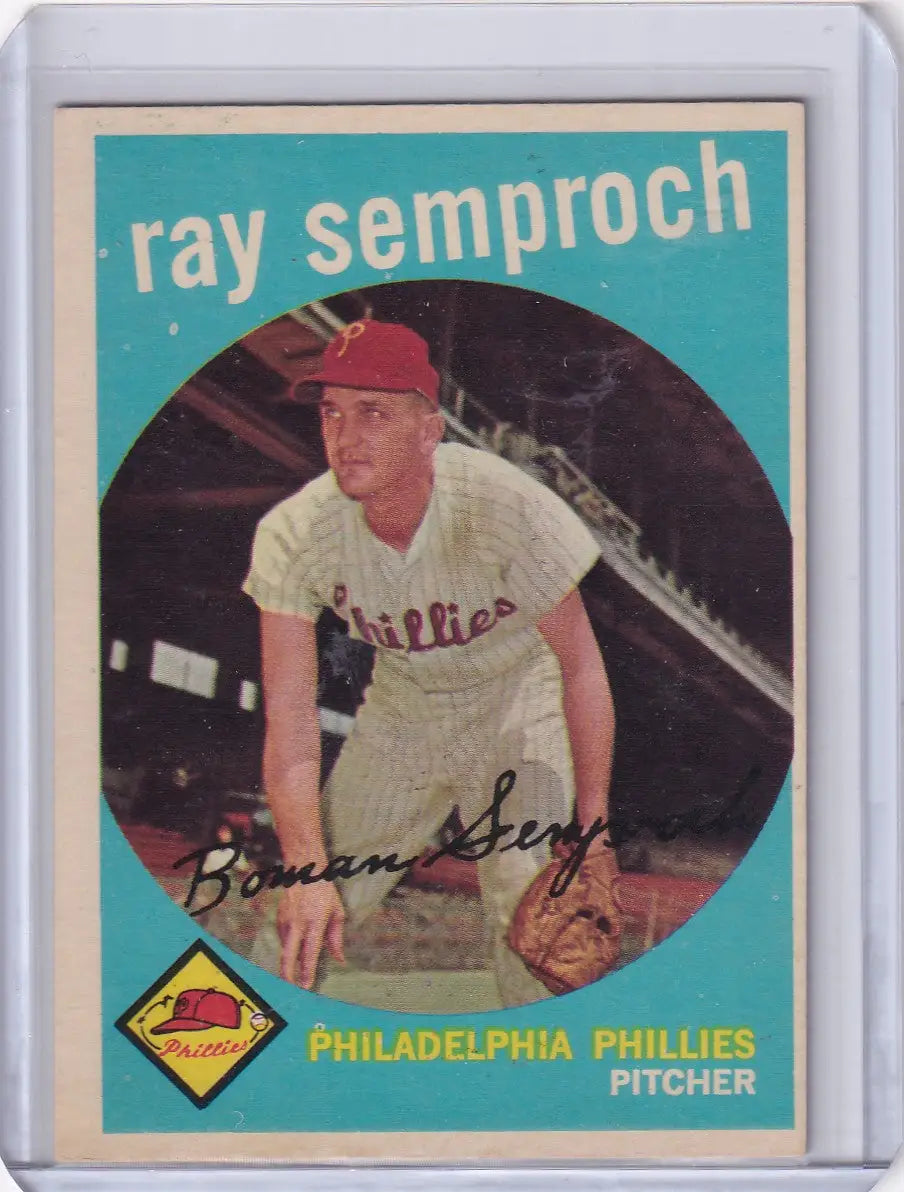 Vintage Topps Baseball card featuring Ray Semproch of the Philadelphia Phillies