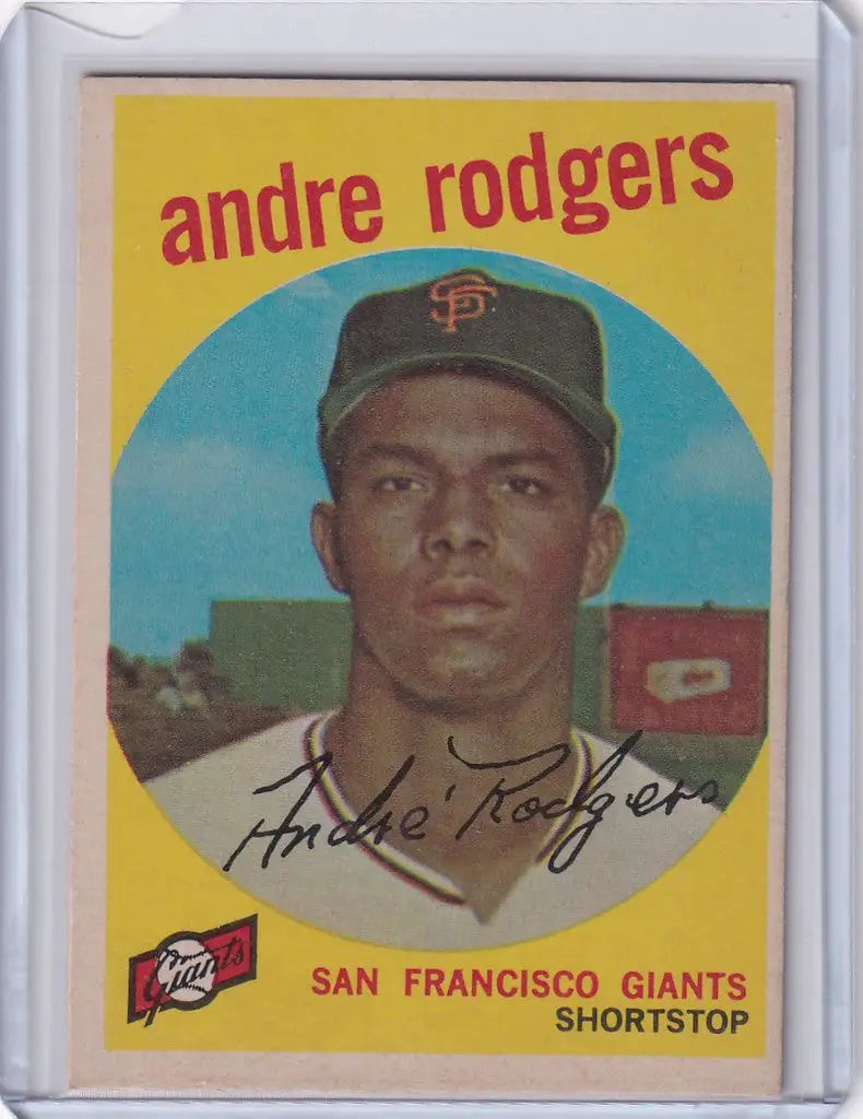 Vintage Topps Baseball card of Andre Rodgers, San Francisco Giants shortstop