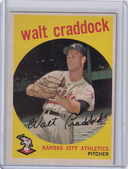 Vintage Topps Baseball card of Walt Craddock from Kansas City Athletics RC
